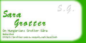 sara grotter business card
