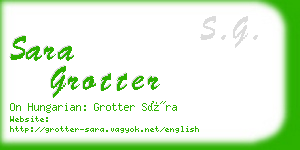 sara grotter business card